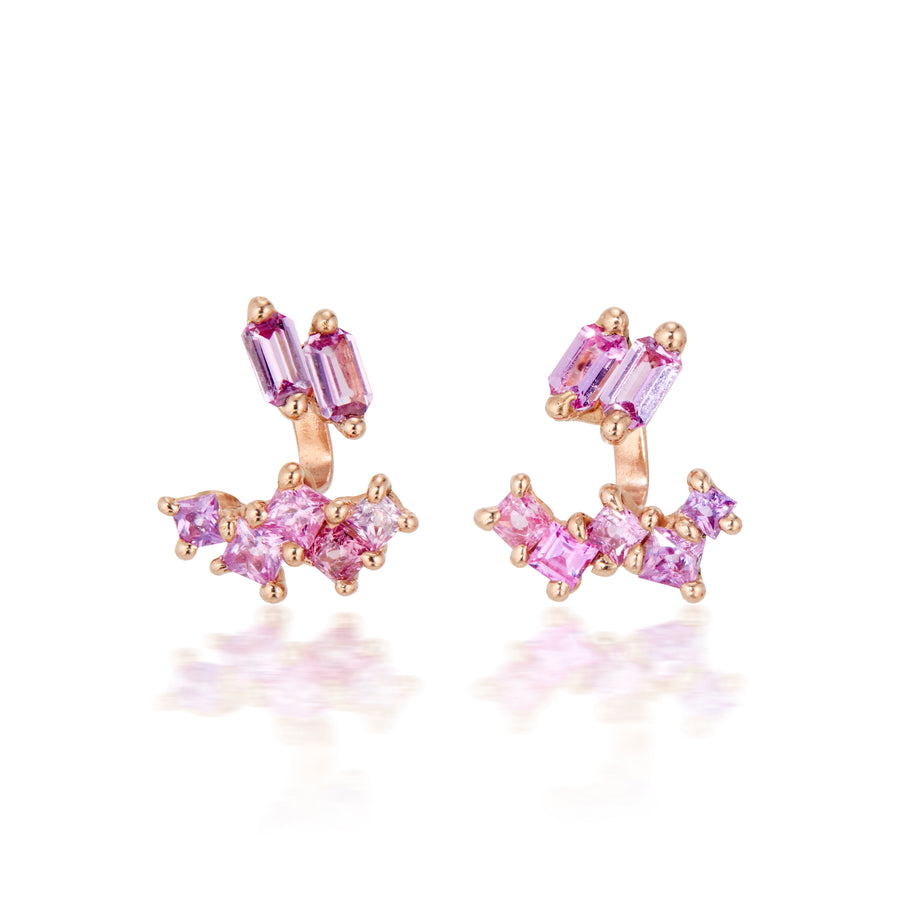 Rita - Pink & Purple Sapphire Earrings