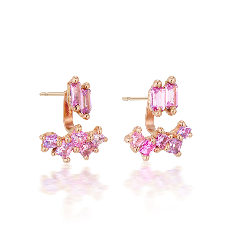 Rita - Pink & Purple Sapphire Earrings