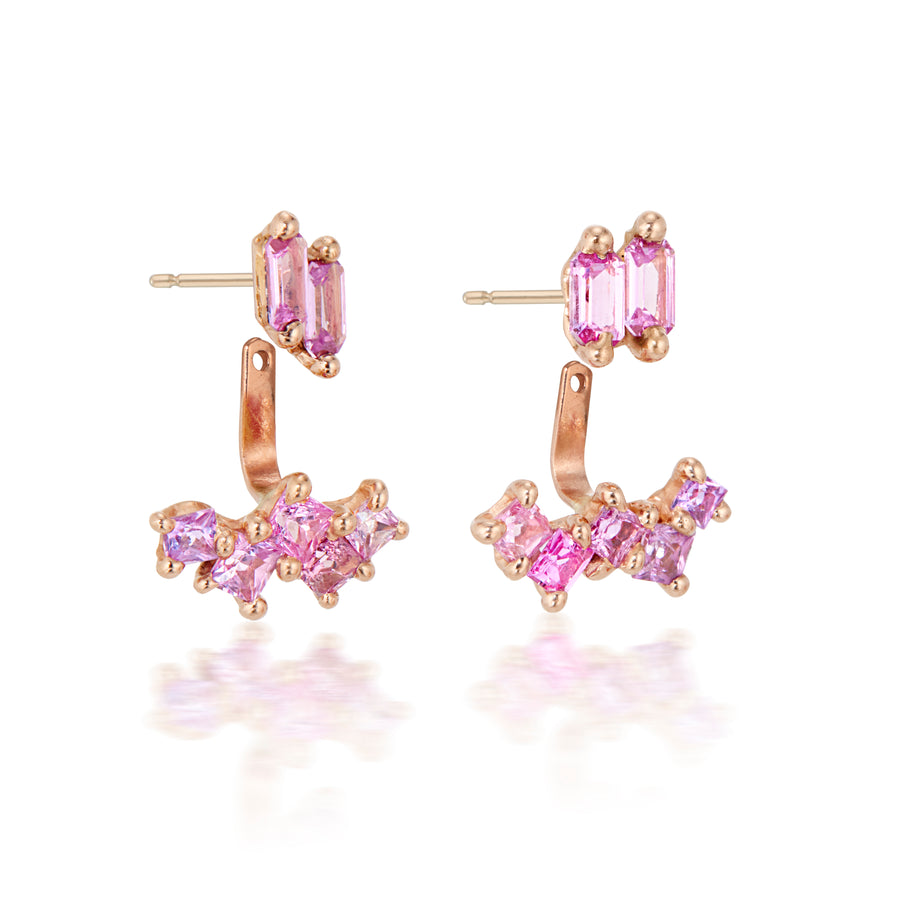Rita - Pink & Purple Sapphire Earrings