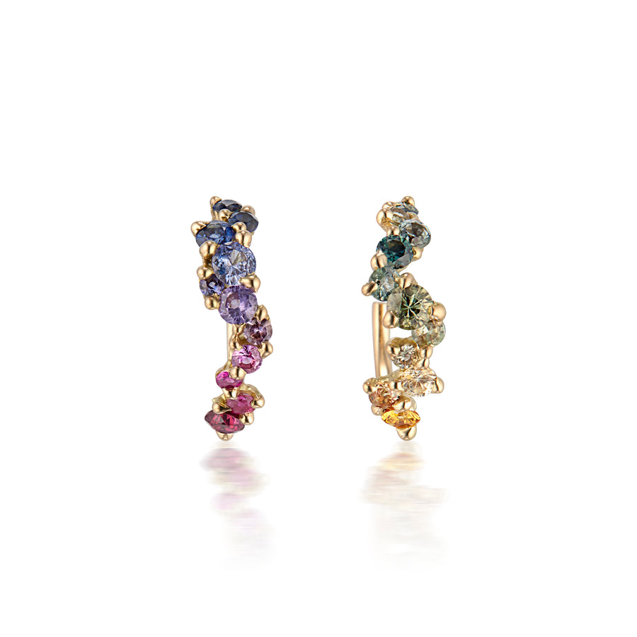 Ombre Rainbow Stagger Hoops