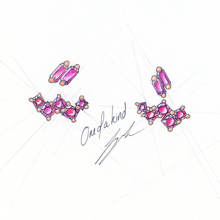 Rita - Pink & Purple Sapphire Earrings