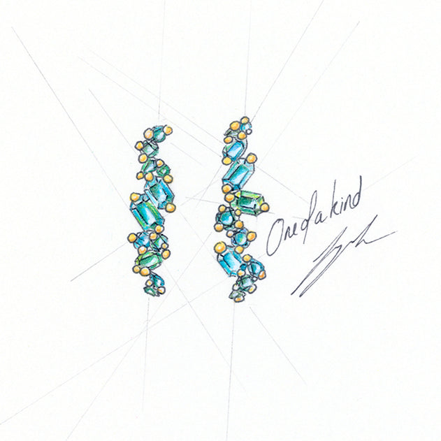 Cleopatra Sapphire Hoops