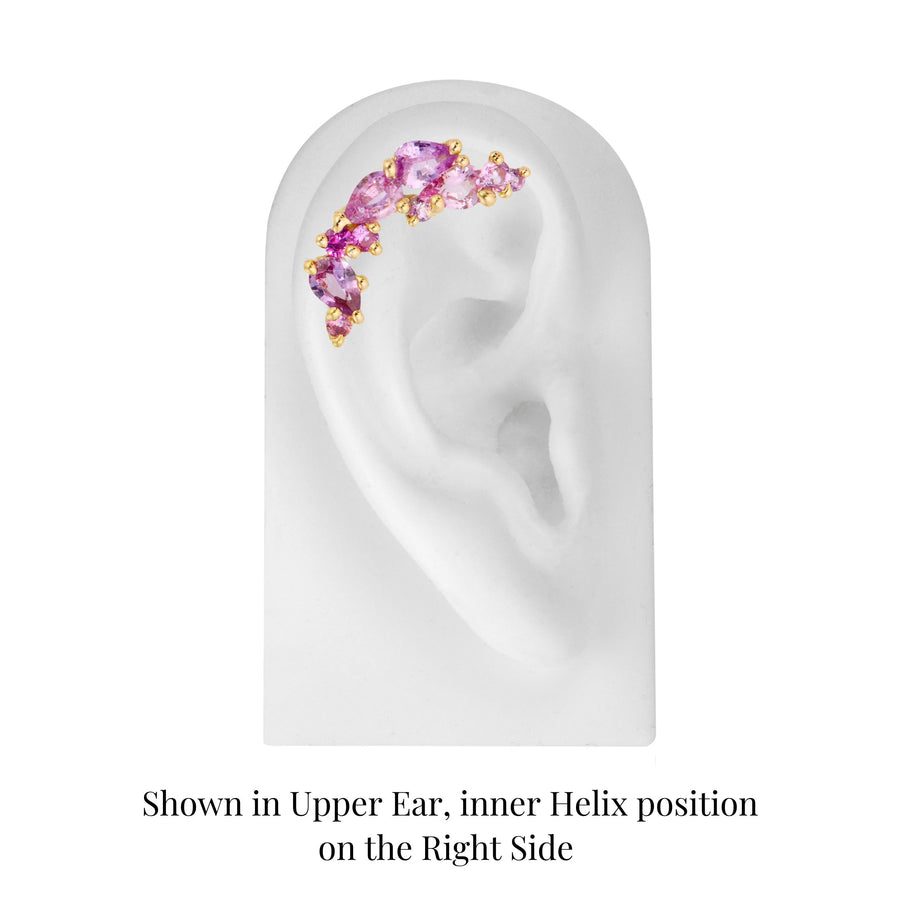Callie Climber in Pink Pear Shaped Sapphires