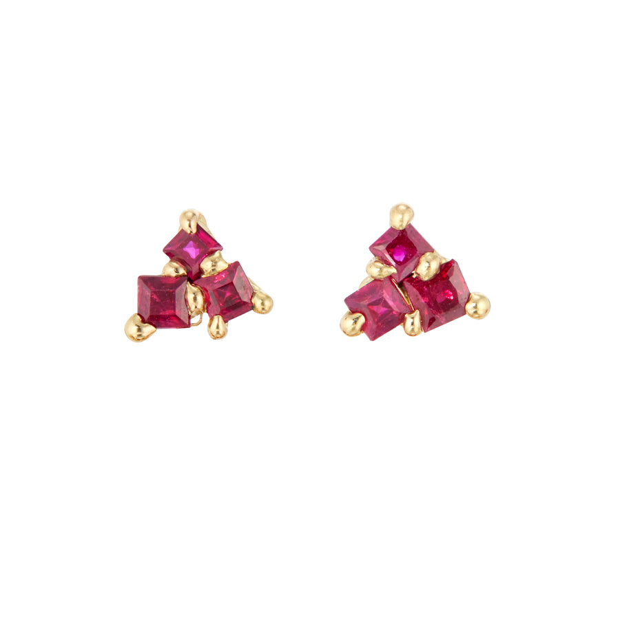 Madeline - Two Part Ruby Earrings