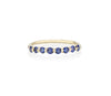Royal Blue Sapphires cast not set in to 18kt Gold in model turned jeweler Jayne Moore's signature rebel set style using recycled refined golds and sustainable responsibly sourced stones, handmade in NYC 