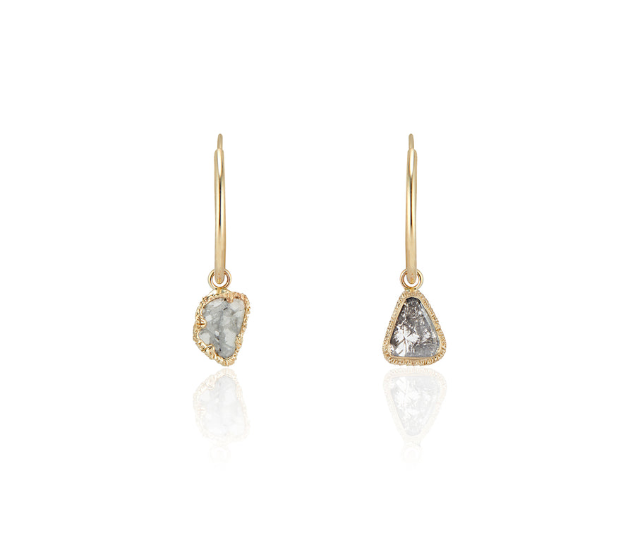Diamond Slice Hoop Earrings