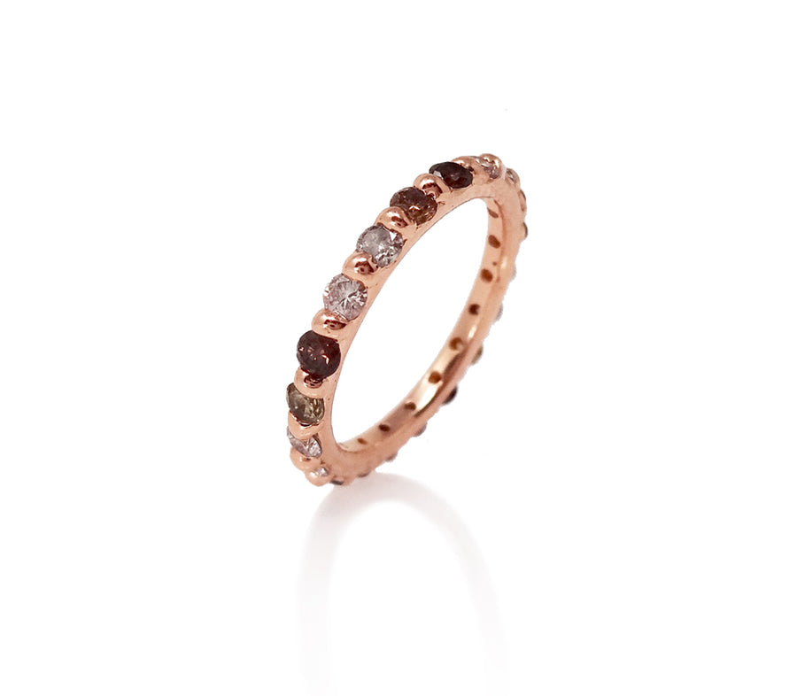 alternative eternity ring eternity band chocolate diamonds cognac diamonds grey diamonds infinity ring designer jayne moore writer