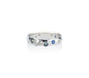 Sapphire ring cast not set castnotset rebel set sapphires and diamonds set in white gold inspired by the ocean model jayne moore hand sets her conflict free stones by hand in a freestyle unique wedding band or stand out everyday ring band diamond shards sparkle and texture handmade in nyc with recycled gold model jayne more jewelry designer jayne moore writer 